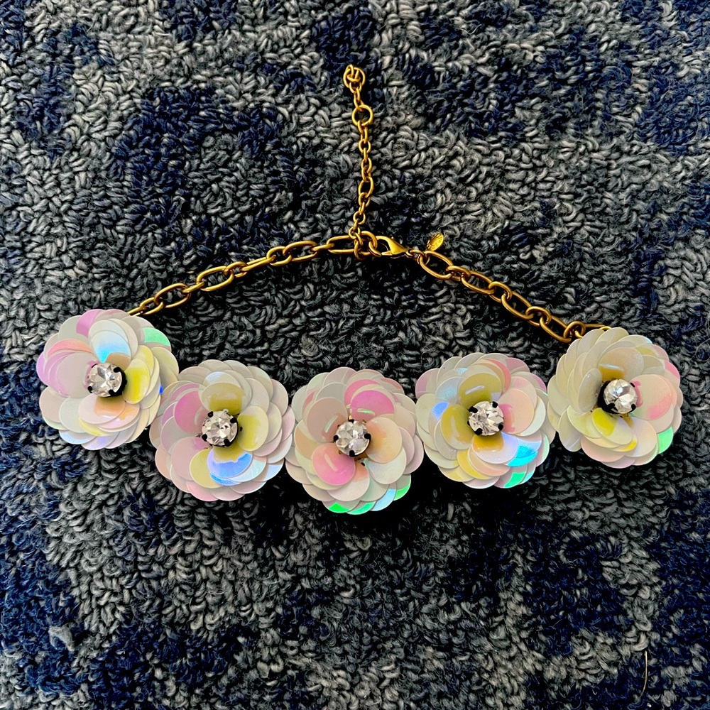 Jcrew white flower necklace